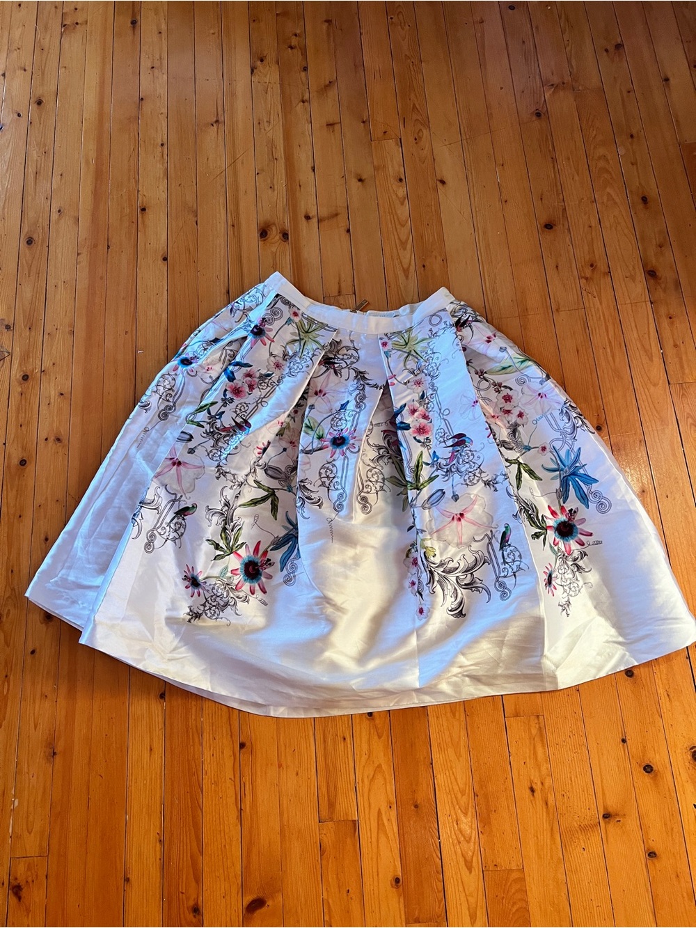 Ted Baker White Petal Print Full Skirt